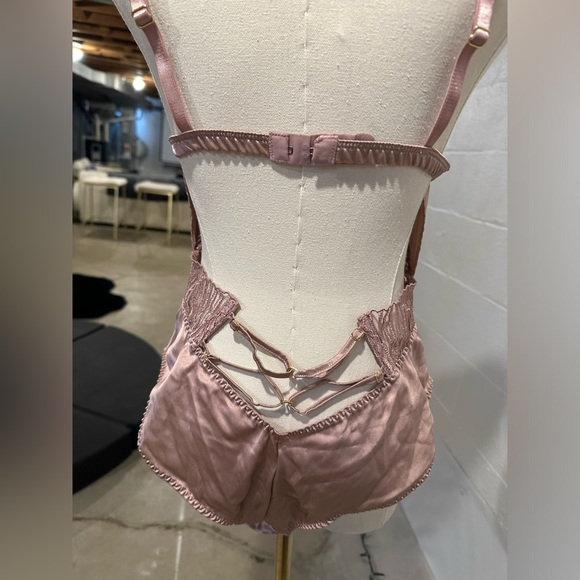 Coco de Mer Athena Cutout Embroidered Tulle and Satin Bodysuit - Picture 5 of 9